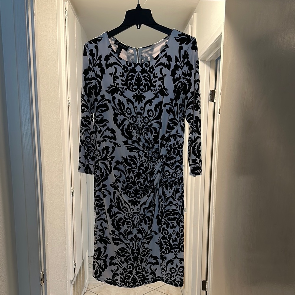 Elegant Black and White Patterned Dress